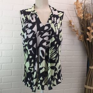 NWT Nine West Electric Tie Front Sleeveless Career Blouse Size XL (1001)